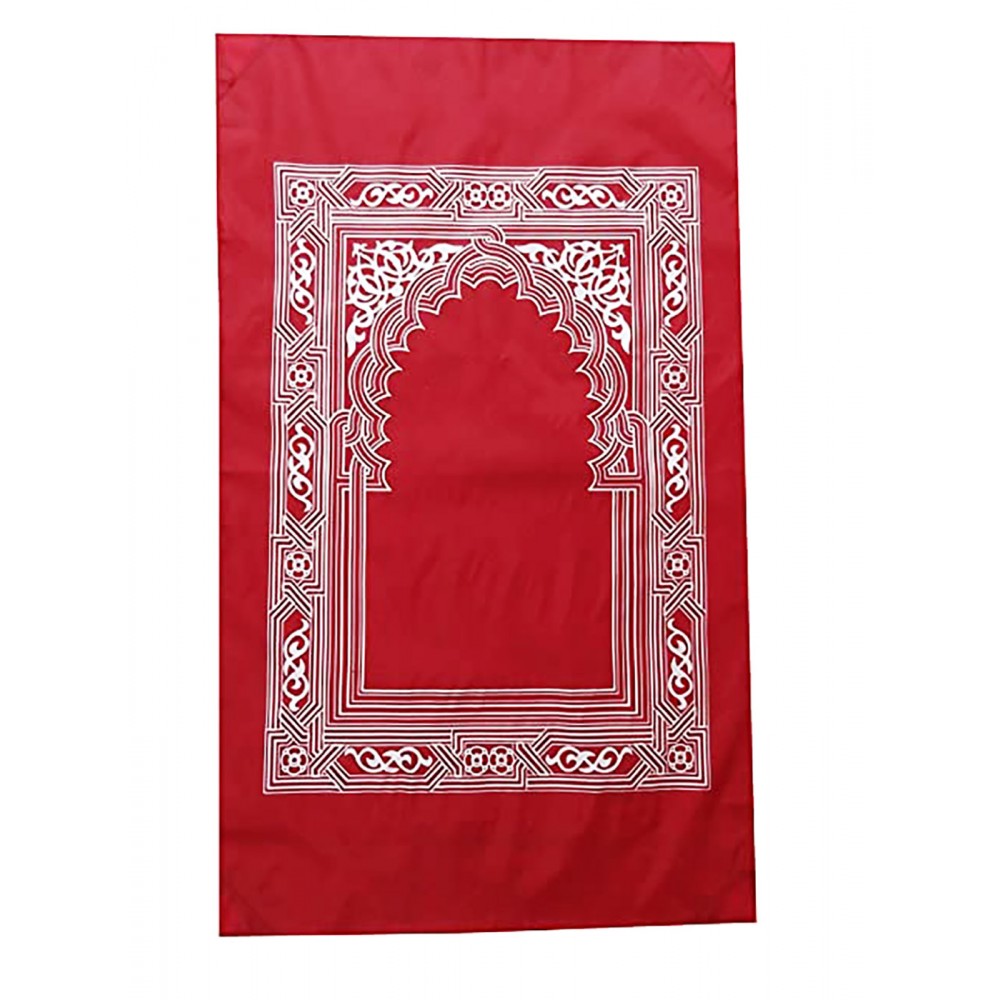 Tapis de Priere de voyage - Tapis de poche Pliable avec sac de rangement -  103 cm x 60 cm - Rouge